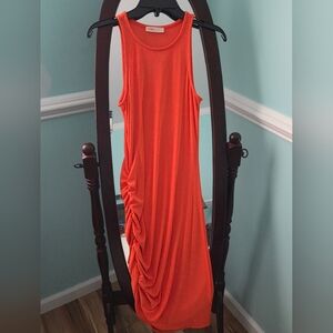 Vibrant Orange Asymmetrical Dress